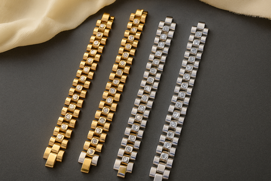 Generated luxury chain bracelets with diamond accents