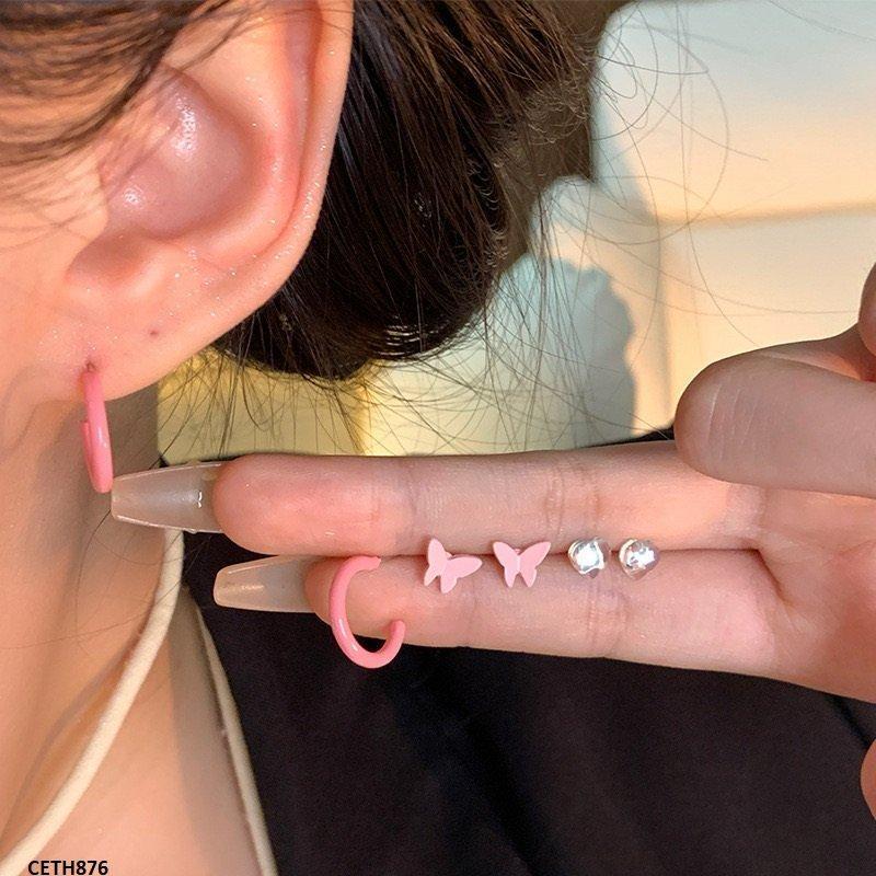 Pink Hoops Earrings -Delicate hoop design | the jewelrylink.store