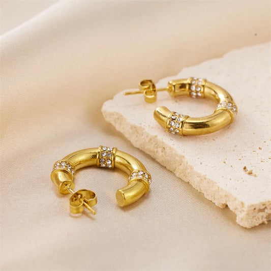 Elegant Crystal Statement Earings - Premium Gold Plated Design |thejewelrylink.store