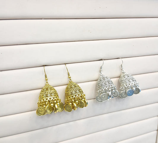 Traditional Jhumkis Earrings | Gold plated bell shaped | thejewelrylink.store